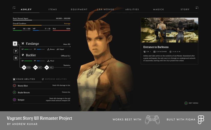 Vagrant Story UI Remaster Project by Andrew Kuhar